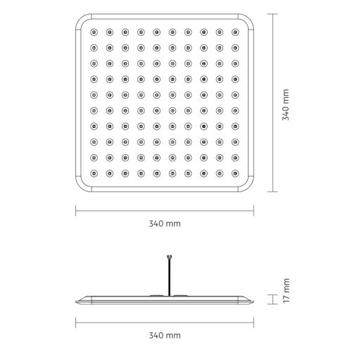 Modul Q 340 Project LED ceiling luminaire 3000K