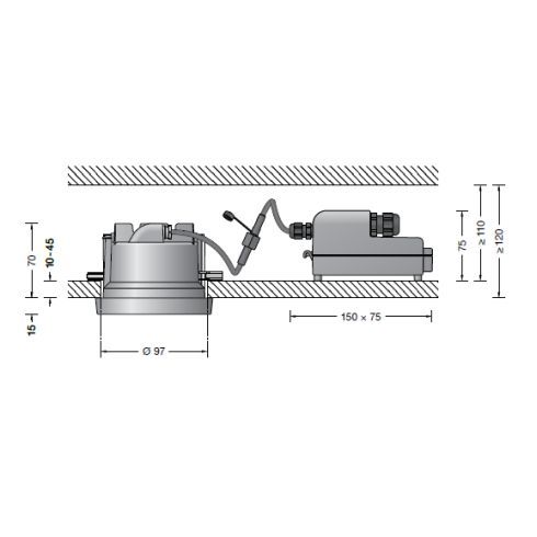 24243K3 Recessed ceiling luminaire · Downlight, graphite