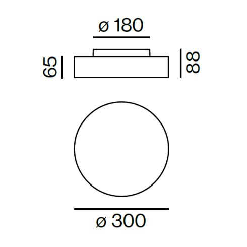 VELA 300 SURFACE D Ceiling luminaire, white