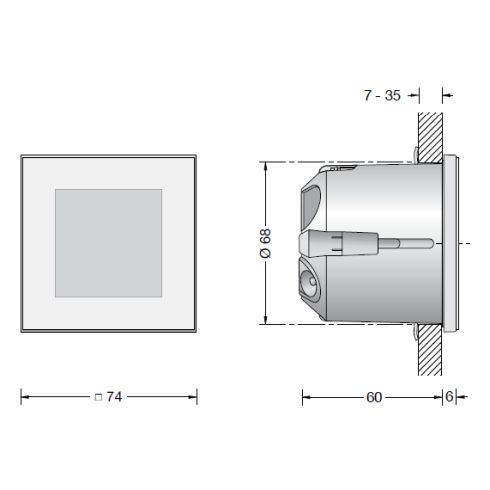 50285.6K3 - ACCENTA LED recessed wall luminaire, copper