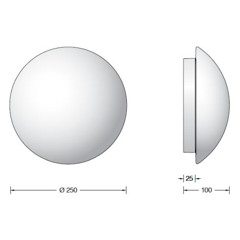 24028K3 LED ceiling and wall luminaire
