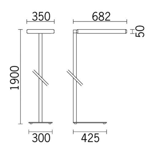 iPlan LED floor luminaire, grey