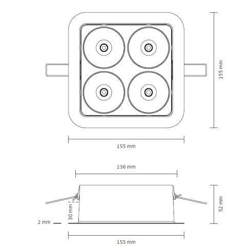 Q Four IN 40° 4000K Recessed ceiling luminaire, black