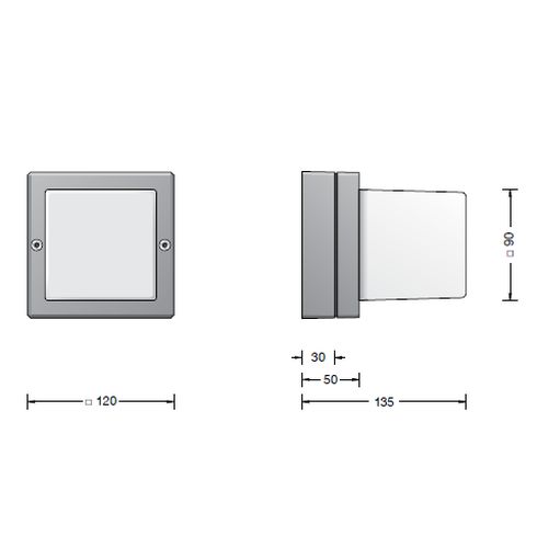 22432 Wall, ceiling and pillar luminaire, graphite