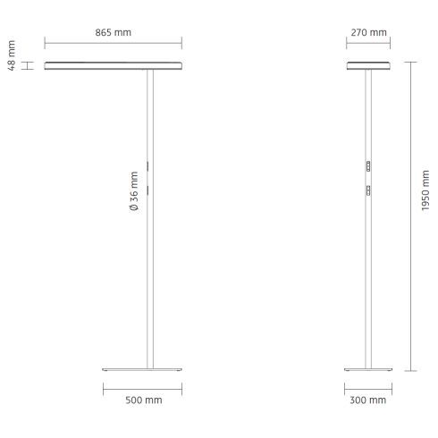 Office Air 2.0 POWER chrome LED floor luminaire 4000K